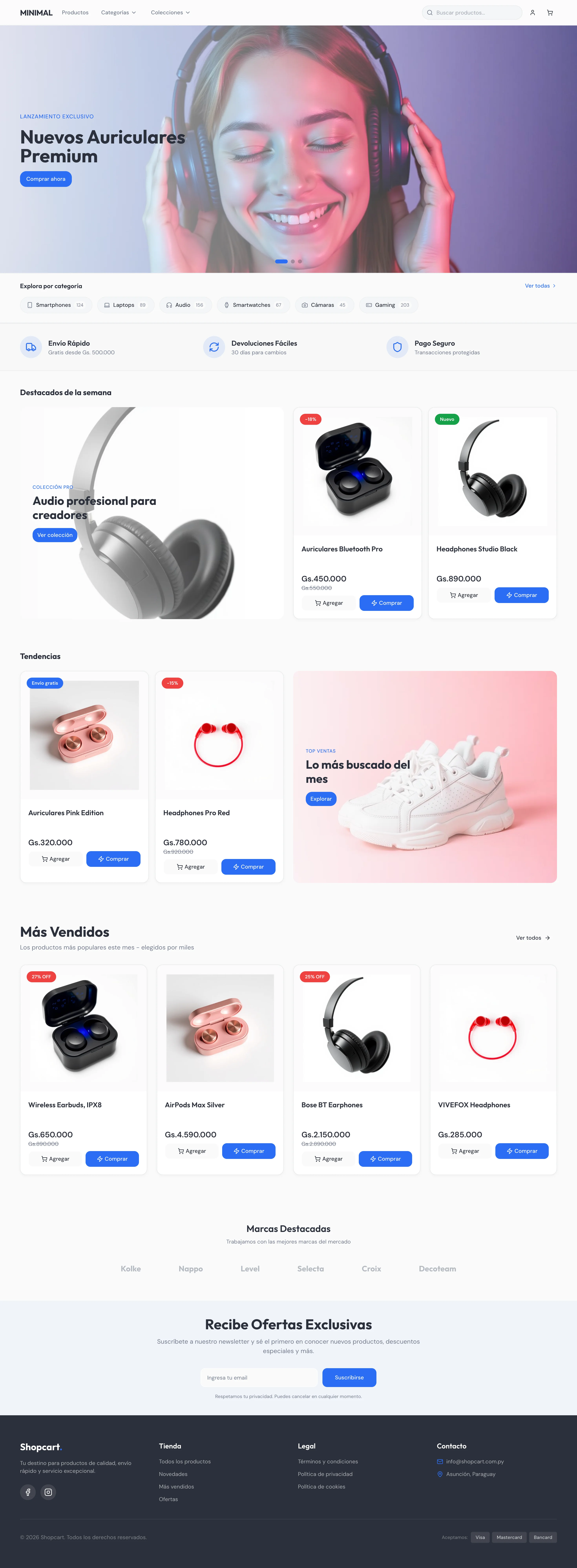 Vista previa de la plataforma OnShop